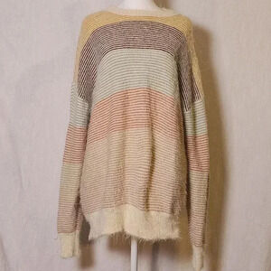 Striped Soft Textured Sweater Sz 3x,Multi Colored The Kamyrn By On Blue